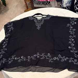 Women’s beaded mesh shawl